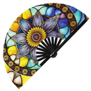 Stained Glass 1 Bamboo Hand Fan