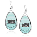 Cute Cat Pockets Teardrop Earrings