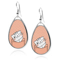 Cute Cat Pockets Teardrop silver earrings UV glow Stainless Dangling Ornament Funny cartoon kittens cat lovers Accessory tear shape drop jewelry