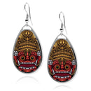 Balinese Barong Mask Teardrop earrings