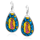 Comic Manga Style Teardrop Earrings