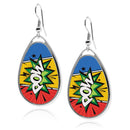 Comic Manga Style Teardrop Earrings
