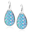 teardrop earrings mermaid scale silver earrings mermaid earrings holographic iridescent rainbow scales trippy scales little mermaid mermaid jewelry mermaid accessory trippy mermaid fins