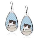 Cute Cat Pockets Teardrop Earrings