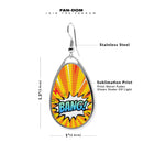 Comic Manga Style Teardrop Earrings