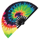 Tie Dye Bamboo Hand Fan