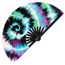Tie Dye Bamboo Hand Fan
