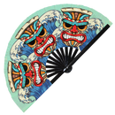 Tiki Hawaiian Mask Bamboo Hand Fan