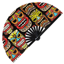 Tiki Hawaiian Mask Bamboo Hand Fan
