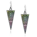 Henna Tattoo Triangle double sided earrings UV glow stainless steel holographic iridescent rainbow henna stencil Triangle Women Earring