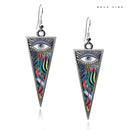 Evil Eye Triangle Earrings