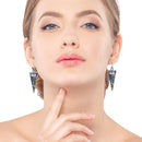 Evil Eye Triangle Earrings