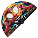 Tribal Mask Bamboo Hand Fan