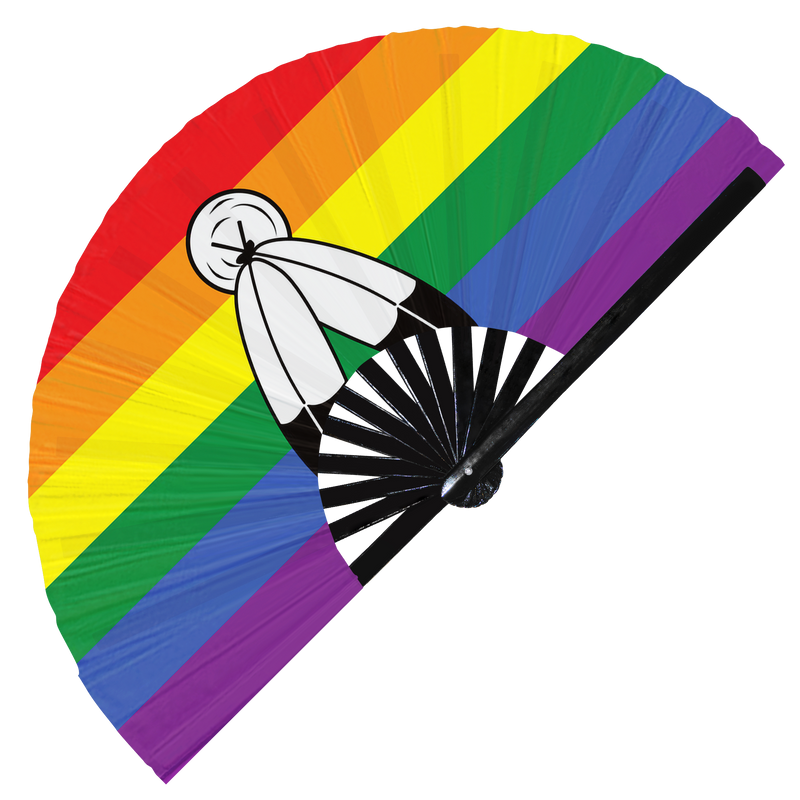 Pride Flag LGBTQA hand fan Hijira Intersex Progress Lipstick Lesbian Maverique Neutrois Pangender Pocket Gender Rubber Trigender Two-Spirit pride fan