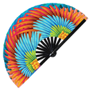 Colorful Wings Hand Fan UV Glow Foldable Bamboo Fan Mardi Gras Bird Angel Fairy Feather Wings Halloween Costume Outfit angel wings fairy wings Handheld Fans for women