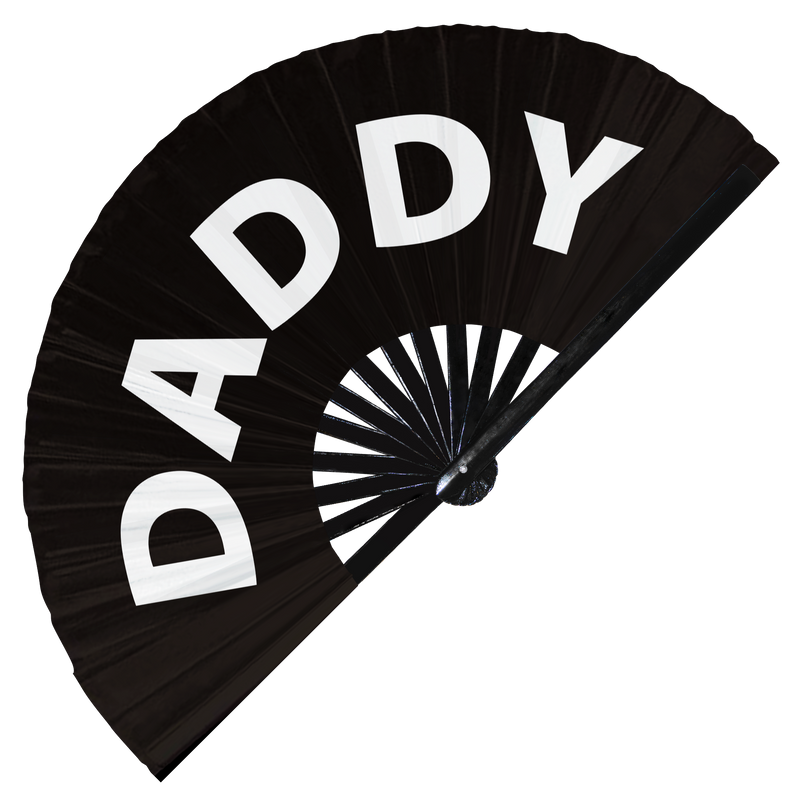 Daddy Hand Fan UV Glow Pride Handheld Bamboo Fans LGBT Daddy BDSM Foldable Clack Fans Gay gifts accessories