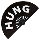 Hung Hand Fan UV Glow Pride Handheld Bamboo Fans LGBT Sexual Orientation Foldable Hand Fan Clack fans Rave fans Thwoorp festival fan Hung gift