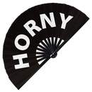 Horny Hand Fan UV Glow Pride Handheld Bamboo Fans LGBT Sexual Orientation Foldable Hand Fan Clack Fans Gay gifts accessories Rave fans