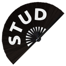 Stud Hand Fan UV Glow Pride No Strings Attached Handheld Bamboo Fans LGBT Sexual Orientation Foldable Hand Fan Clack fans Rave fans
