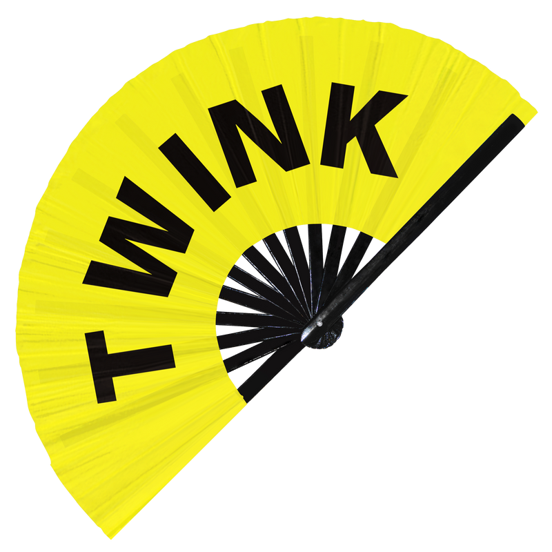 Twink Hand Fan UV Glow Pride Handheld Bamboo Clack Fans Gay Gifts Accessories