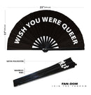Wish You Were Queer Bamboo hand fan