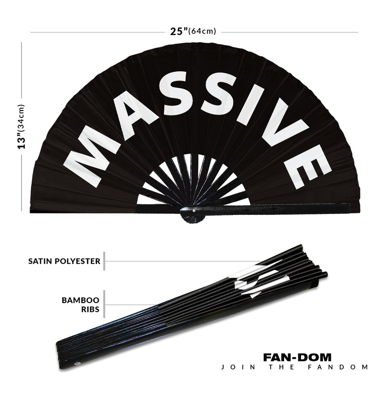 Massive Hand Fan Foldable Bamboo Circuit Rave Hand Fans Slang Words Expressions Funny Statement Gag Gifts Festival Accessories