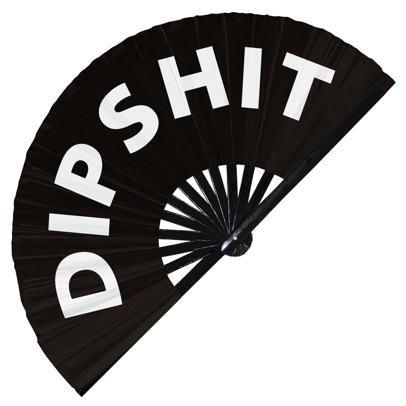 Dipshit Hand Fan Foldable Bamboo Circuit Rave Hand Fans Slang Words Expressions Funny Statement Gag Gifts Festival Accessories