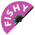 Fishy hand fan foldable bamboo circuit rave hand fans Pride Slang Words Fan outfit party gear gifts music festival rave accessories