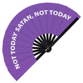 Not Today Satan, Not Today hand fan foldable bamboo circuit rave hand fans Pride Slang Words Fan outfit party gear gifts music festival rave accessories