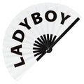 Ladyboy hand fan foldable bamboo circuit rave hand fans Pride Slang Words Fan outfit party gear gifts music festival rave accessories