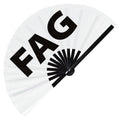 Fag hand fan foldable bamboo circuit rave hand fans Pride Slang Words Fan outfit party gear gifts music festival rave accessories