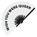 Wish You Were Queer Bamboo hand fan