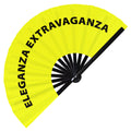 Eleganza Extravaganza hand fan foldable bamboo circuit rave hand fans Pride Slang Words Fan outfit party gear gifts music festival rave accessories