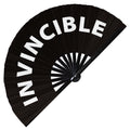 Invincible Hand Fan foldable bamboo circuit rave hand fans funny gag slang words expressions statement outfit party supply gear gifts music festival event rave accessories essential for men and women wear