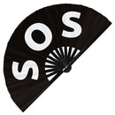 SOS Bamboo Hand Fan