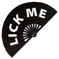 Lick Me Hand Fan Foldable Bamboo Circuit Rave Hand Fans Curse Words Expressions Funny Statement Gag Gifts Festival Accessories
