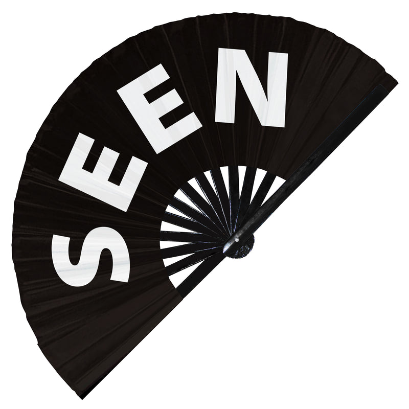 Seen hand fan foldable bamboo circuit rave hand fans Slang Words Fan outfit party gear gifts music festival rave accessories