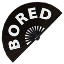 Bored Bamboo hand fan