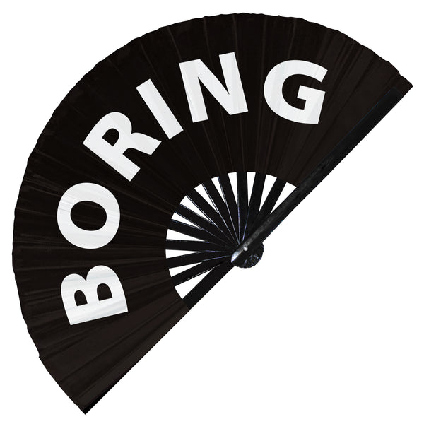 Boring | Hand Fan foldable bamboo gifts Festival accessories Rave handheld event Clack fans