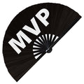 MVP hand fan foldable bamboo circuit rave hand fans Slang Words Fan outfit party gear gifts music festival rave accessories