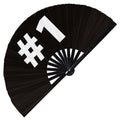 #1 Hand Fan foldable bamboo circuit rave hand fans funny gag slang words expressions statement outfit party supply gear gifts music festival event rave accessories essential for men and women wear