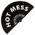 Hot Mess hand fan foldable bamboo circuit rave hand fans Slang Words Fan outfit party gear gifts music festival rave accessories
