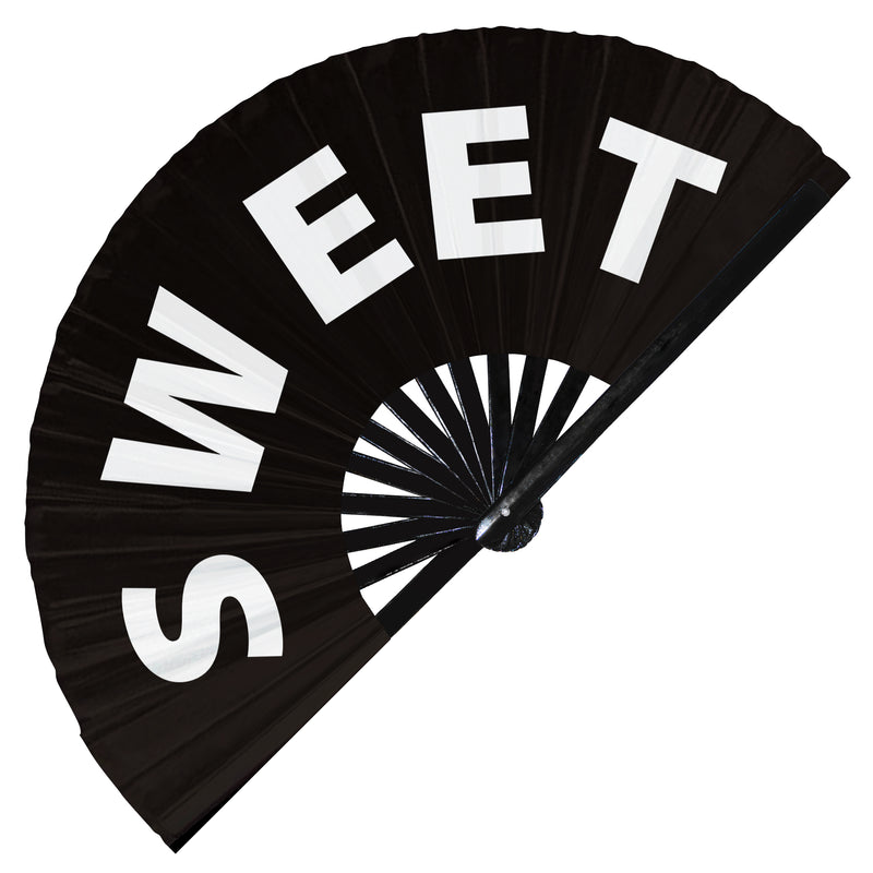 Sweet hand fan foldable bamboo circuit rave hand fans Slang Words Fan outfit party gear gifts music festival rave accessories