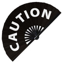 Caution Bamboo hand fan