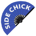 Side Chick hand fan foldable bamboo circuit rave hand fans Slang Words Fan outfit party gear gifts music festival rave accessories
