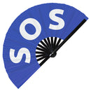 SOS Bamboo Hand Fan