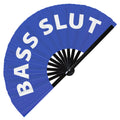 Bass Slut | Hand Fan foldable bamboo gifts Festival accessories Rave handheld event Clack fans