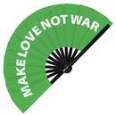 Make Love Not War Bamboo Hand Fan