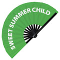 Sweet Summer Child | Hand Fan foldable bamboo gifts Festival accessories Rave handheld event Clack fans