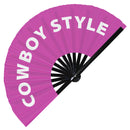 Cowboy Style | Hand Fan foldable bamboo gifts Festival accessories Rave handheld event Clack fans